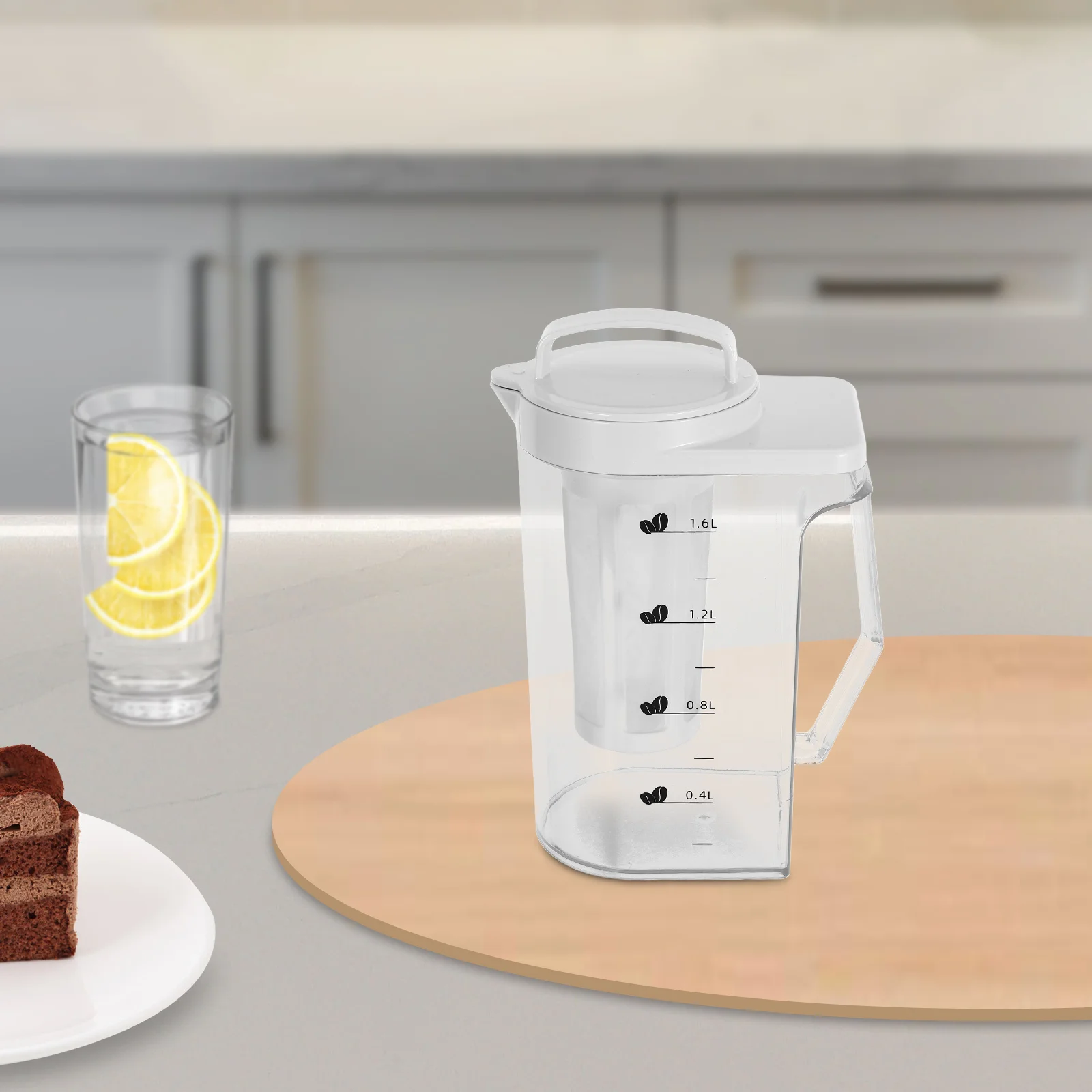 1.6L إبريق المشروب البارد قياس علامات إبريق المشروبات للقهوة الشاي الثلاجة موزع مياه حاوية المشروبات البلاستيكية المطبخ #4