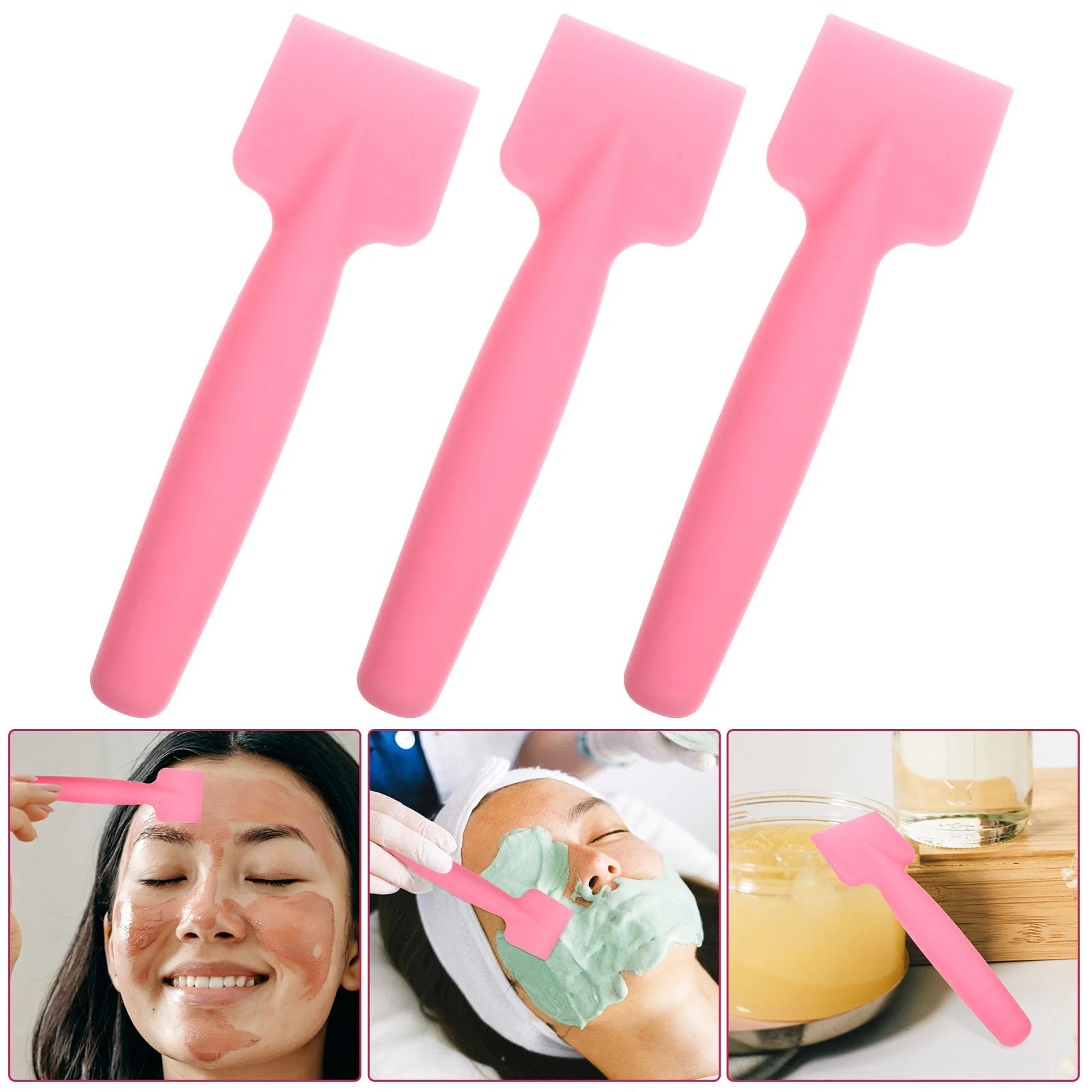 Espátula de maquillaje de silicona, superficie lisa para mezclar bases, crema facial, herramienta de lápiz labial, Ideal para salón de uñas y belleza, 3 uds.
