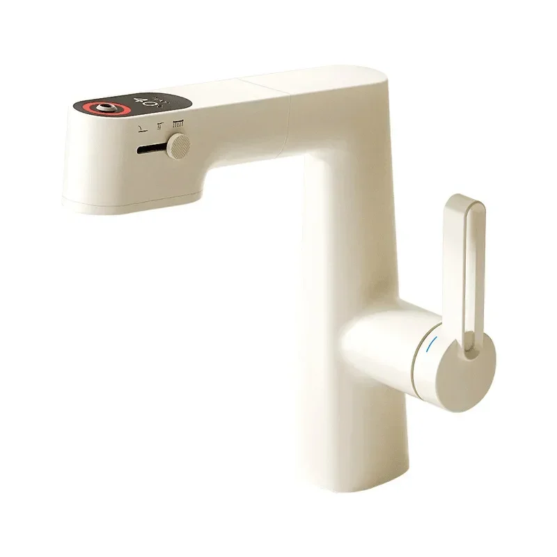 

Foreign trade hot sale cream wind high-end copper washbasin faucet hot and cold washbasin pull shower splash-proof universal gun