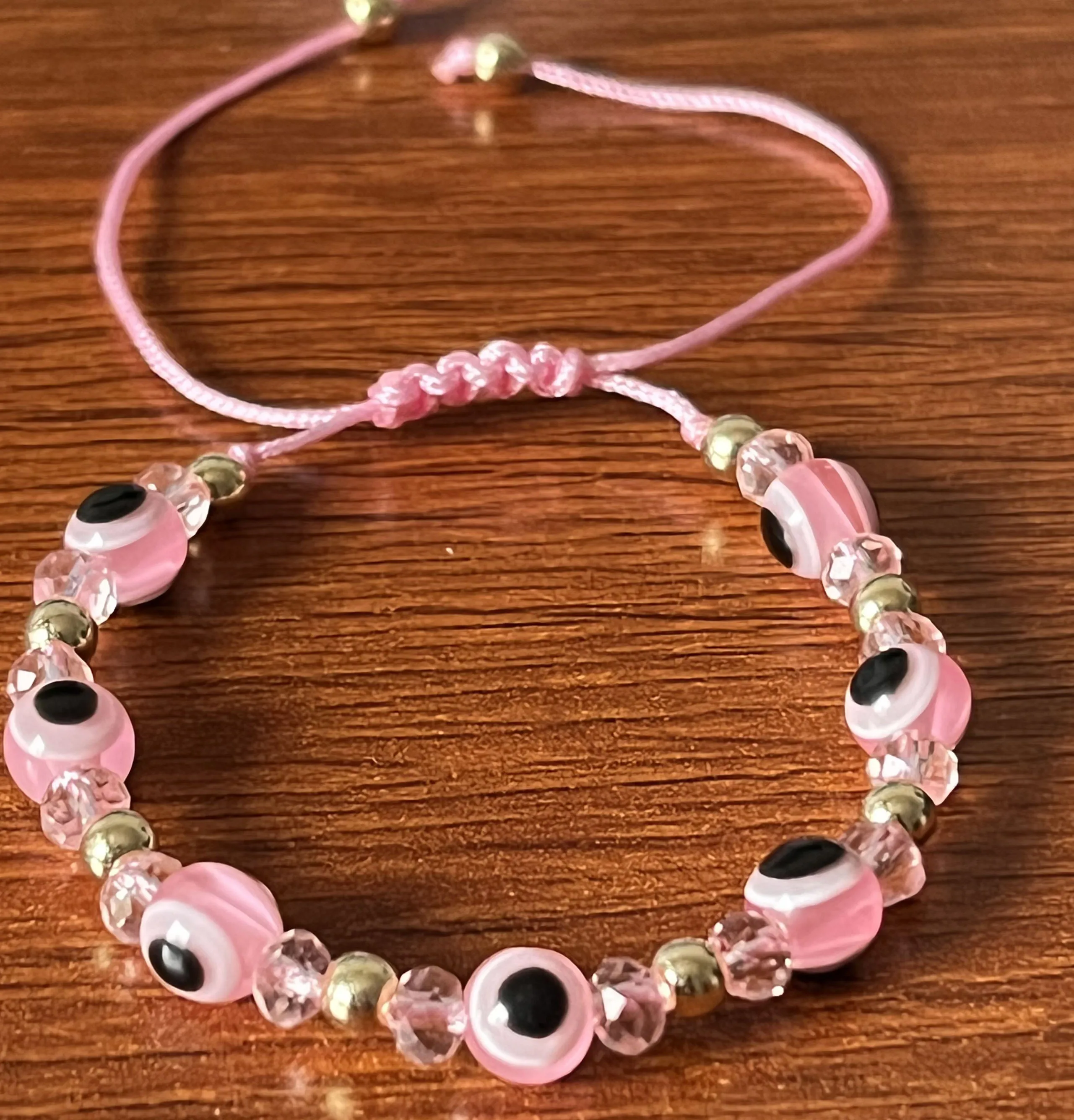 12pcs Baby Size Demon Eye Crystal Braided Prayer Bring Good Luck Bracelet
