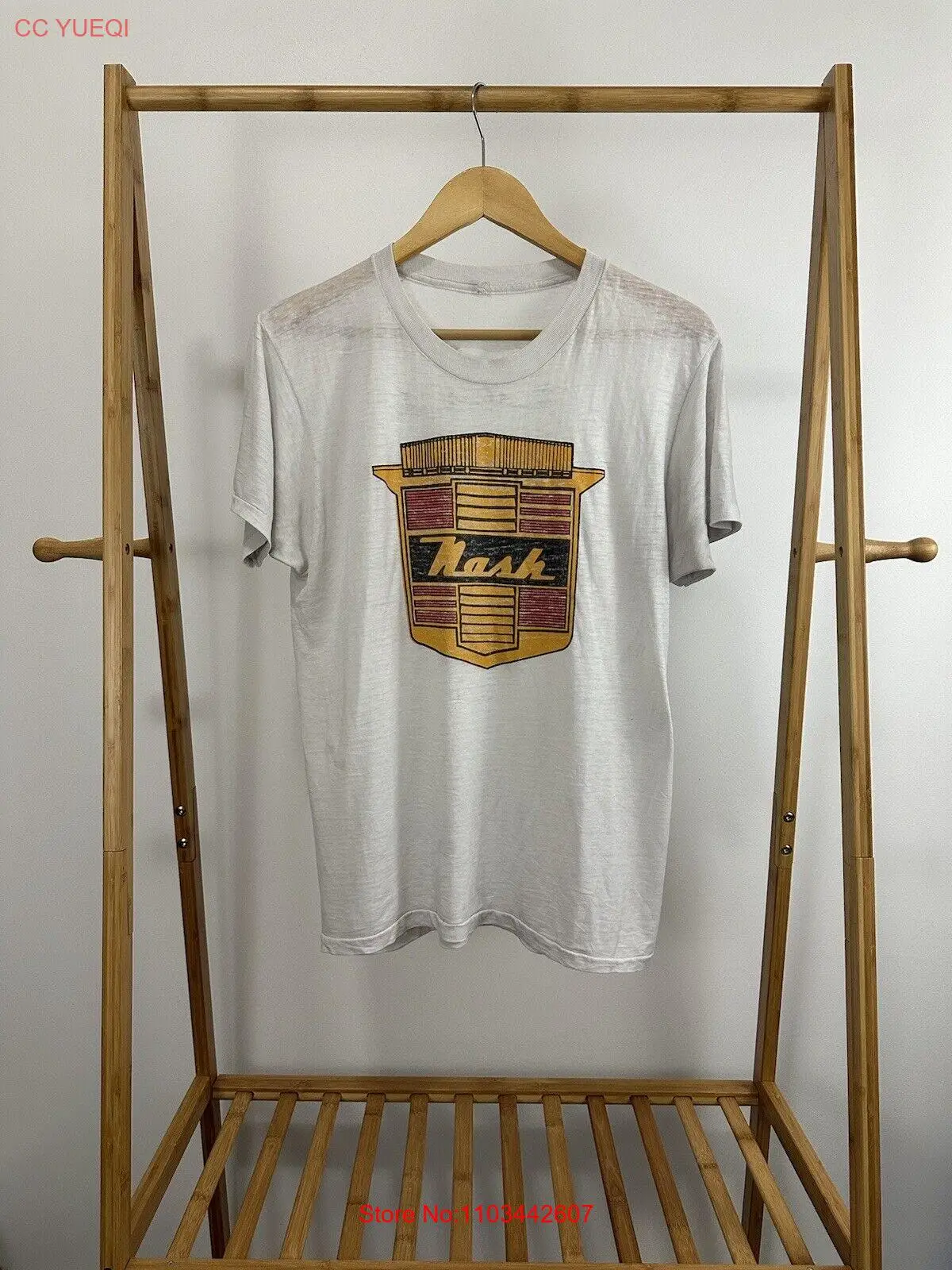 VTG 70s Nash Motors Airflyte Эмблема Логотип Супер изношенная бумага тонкая выгорающая Футболка L