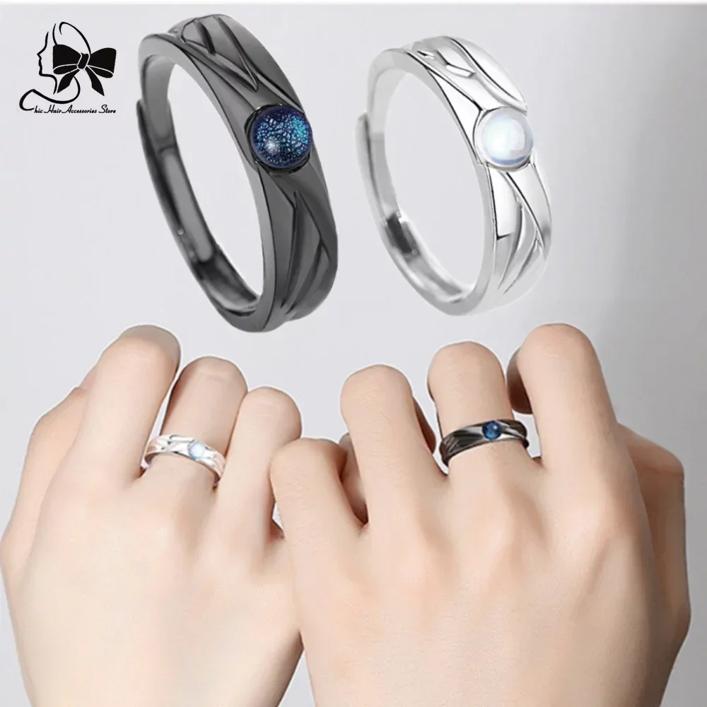 New Demons and Angels Matching Couple  Adjustable Rings Friendship Lover Open Minimalist Engagement Wedding Ring Jewelry Gifts