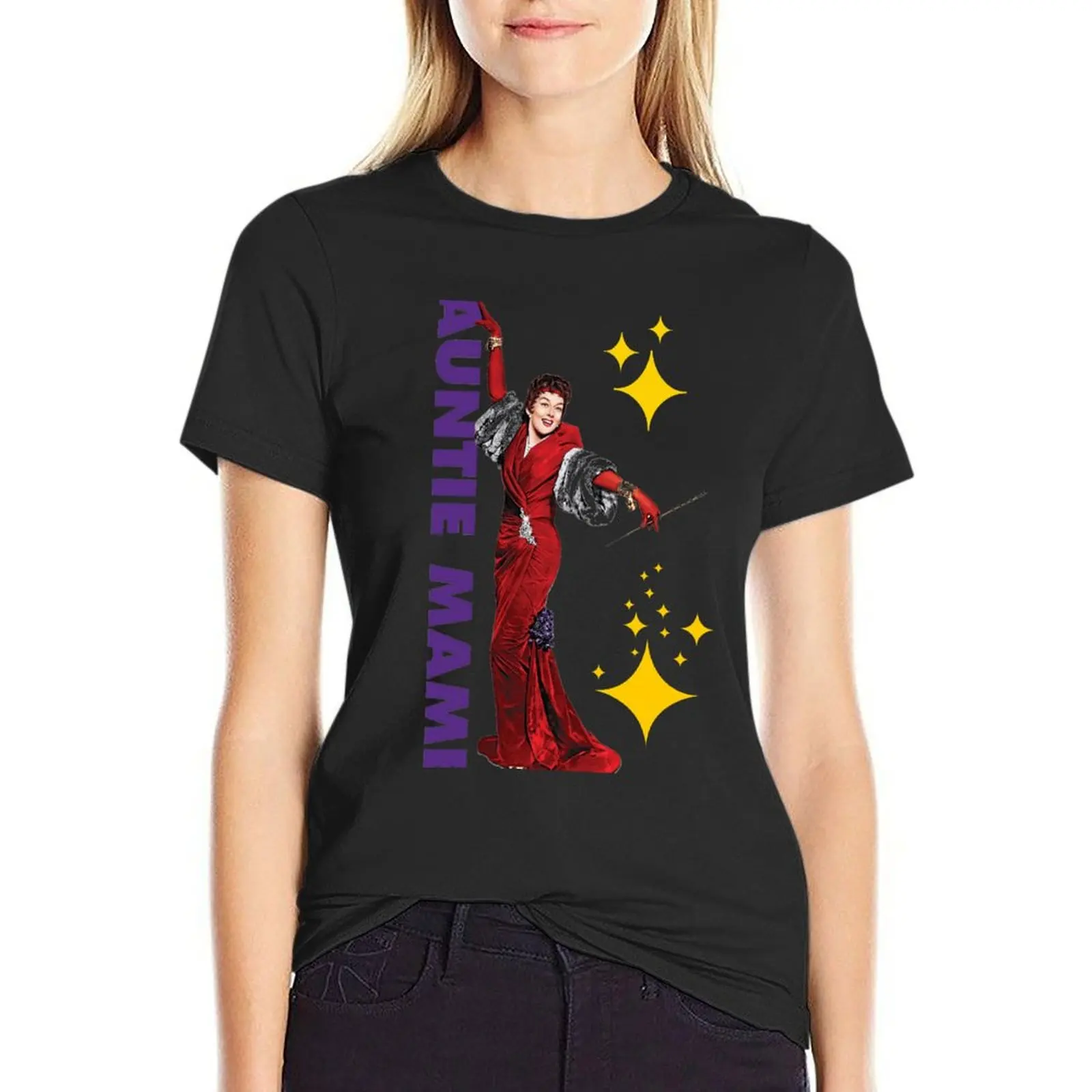 

Auntie Mame, Rosalind Russell, glamour, fabulous T-Shirt Female clothing Blouse quick drying summer top T-shirt Women