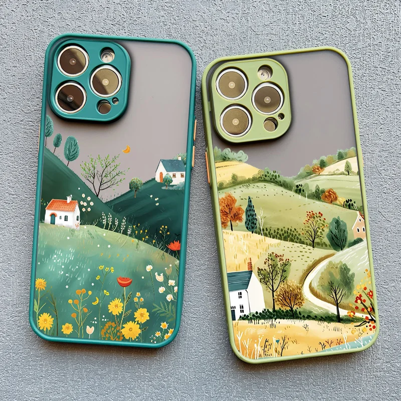 

Wildflower Field Collective Farm Phone Case For iPhone 13 12 Mini 11 Pro Max 16 15 14 Pro Max Plus XR XS X 7 8 Plus Back Covers