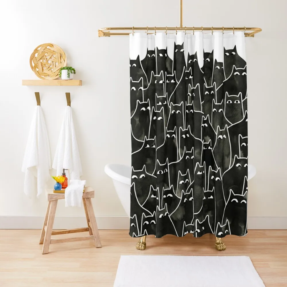 

Suspicious Cats Shower Curtain Shower Set Bathtub Funny Shower In The Bathroom Curtain