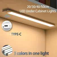 NEW LED Cabinet Light USB Rechargeable Motion Sensor Led Light for Kitchen Wardrobe Cabinet Lighting 20cm/30cm/40cm/50cm