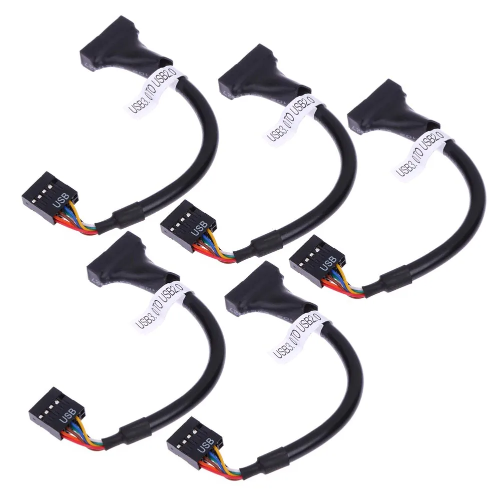 

20 Pin Jack for USB Male to 2.0 9 Pin Female Splitter Adapter Cable Wire Converter for Microphone Device Connected Tools