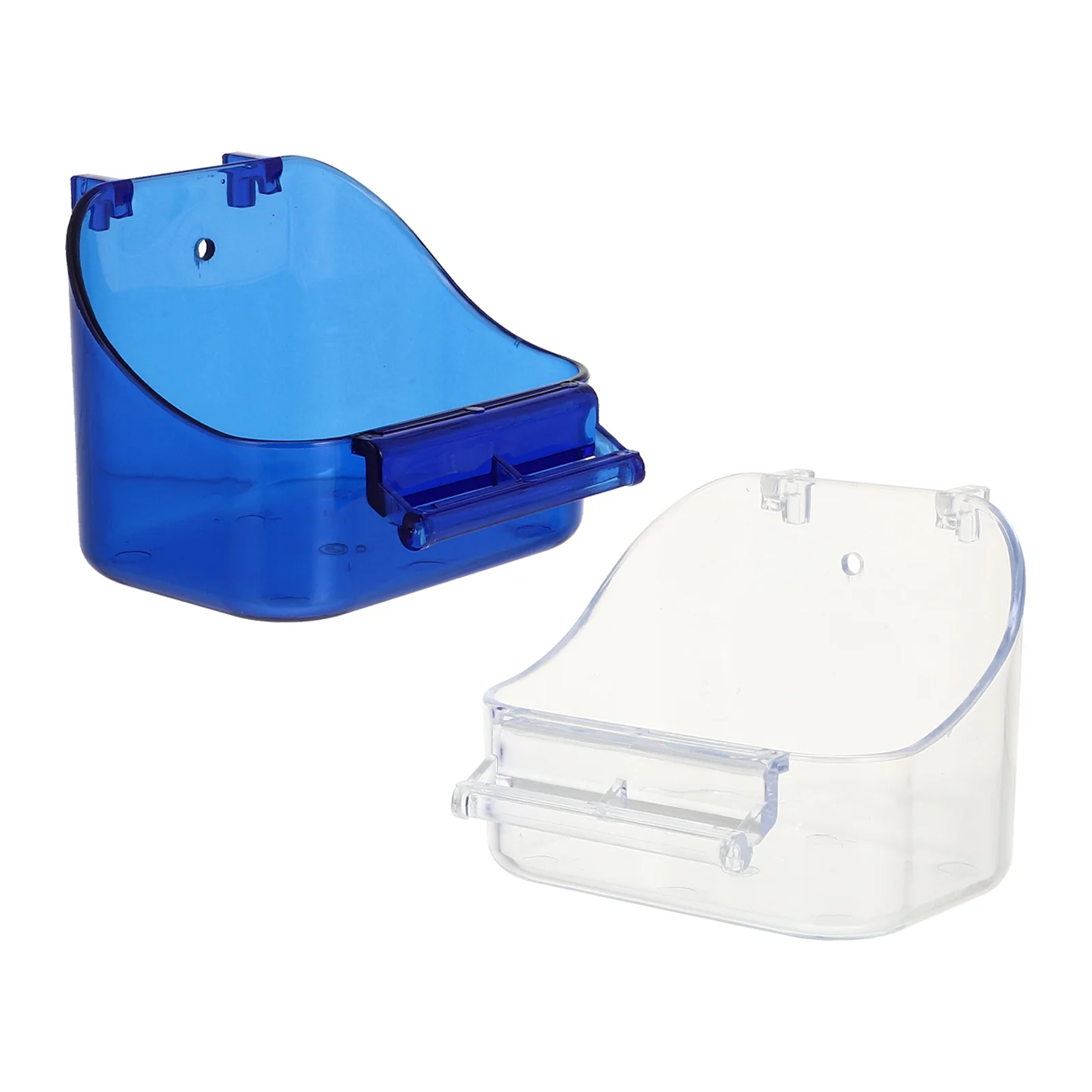 

2pcs Birdcage Food Boxes Durable Plastic Pet Feeding Basin For Small Parrots Finches Budgie Canary Bird Feeder Parrot Bathtub