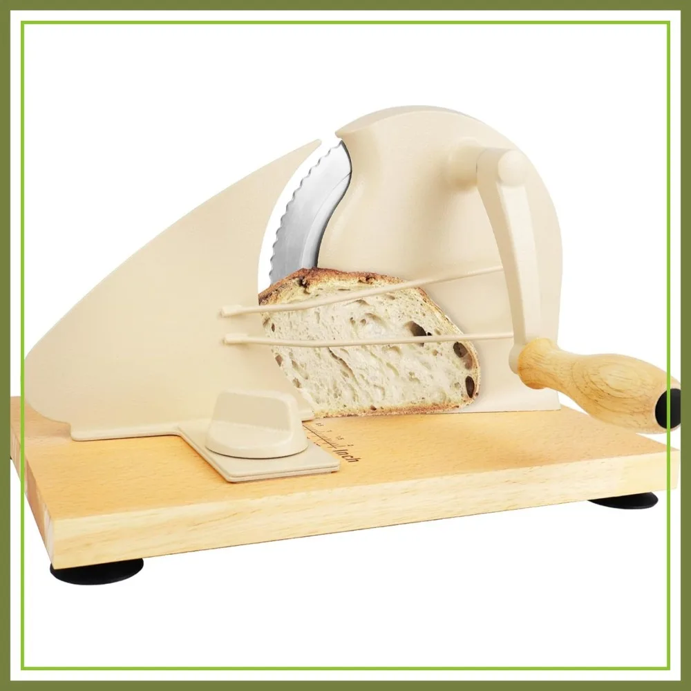 

2026 Upgrade Bread Slicer for Homemade Bread, Manual Adjustable Width, Stainless Steel Blade, Metal Guide Rail, Perfect for Sourdough, 10-Year Warranty