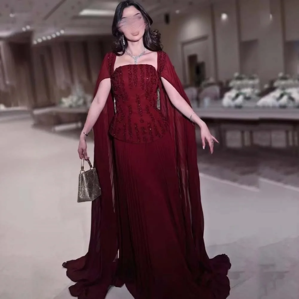 

Customized Exquisite Beading Women Prom Dress Sexy Short Sleeve Charming A-line Party Dress Women Ruffles Zipper Evening Gown