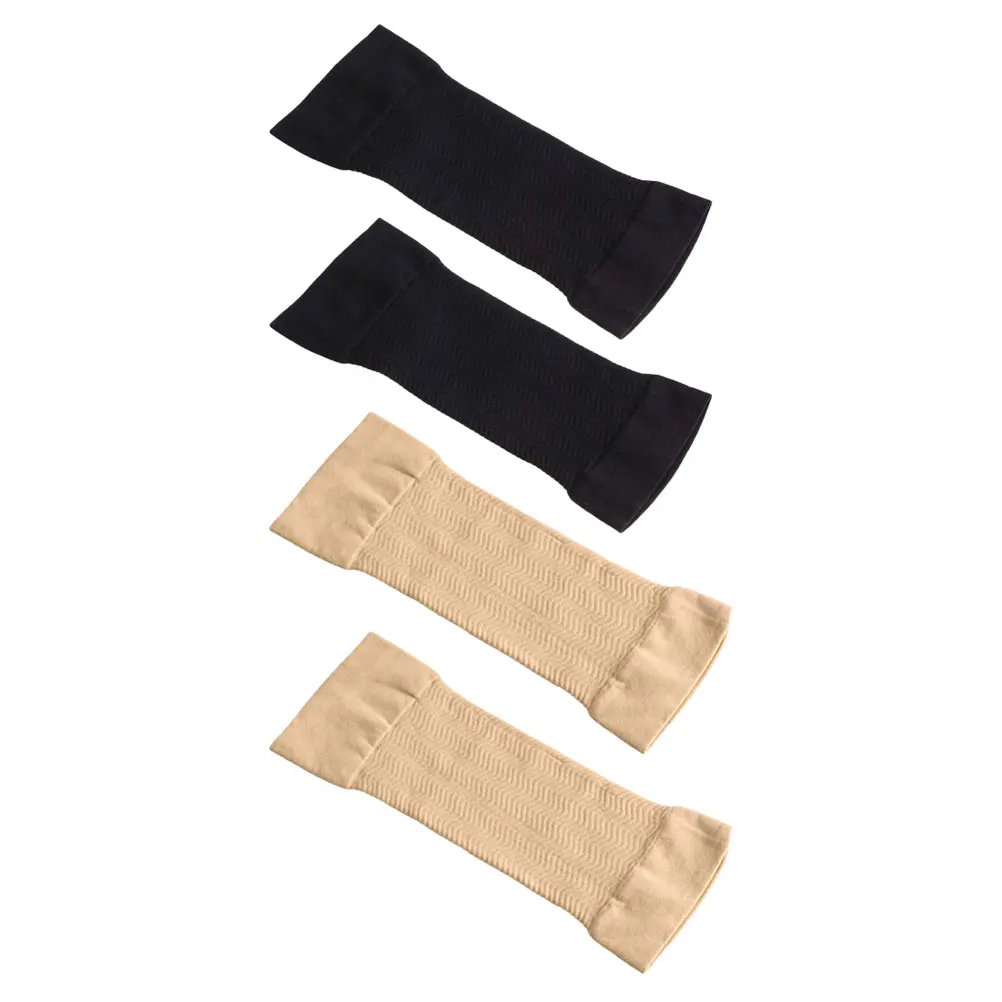 

2 Pairs Pressure Arm Sleeves High Elastic Slimming Yoga Elbow Women Skin Color Fashionable Compression Molded Lightweight