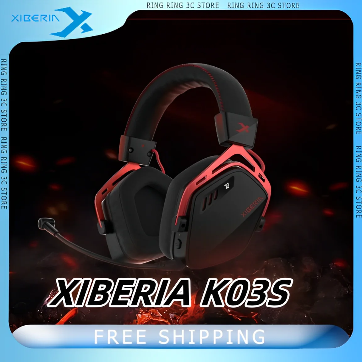 

XIBERIA K03S Gaming Headphones Ai Noise Cancelling Hifi E-sports FPS Customized Four Mode Gaming Headset Customized Pc Accessory