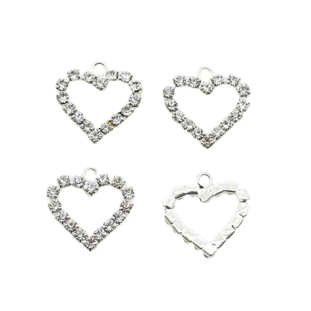 10Pcs Heart Rhinestones 18mm DIY Fashion Jewelry Handwork Decoration Accessories For Earrings necklaces and other pendants