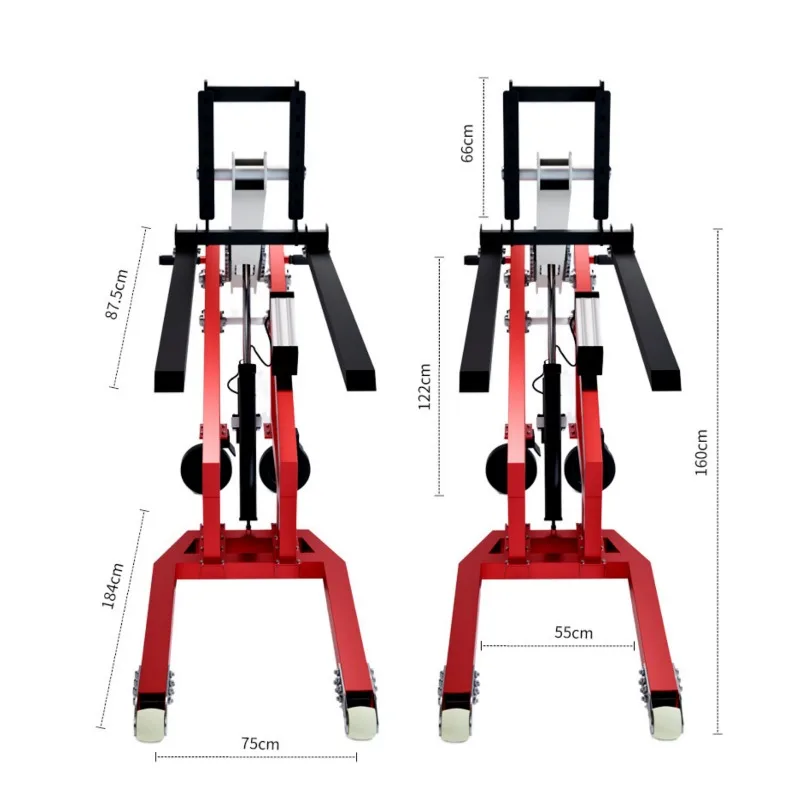 Manual electric hydraulic small portable crank arm lifting loading and unloading lithium battery stacking forklift