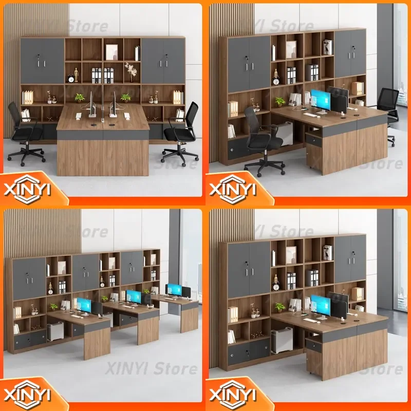 Luxury Modern Commercial Wooden Office Furniture Workstation for Modular 2468 Seat Panel Desk for Open Modular High Cabinet