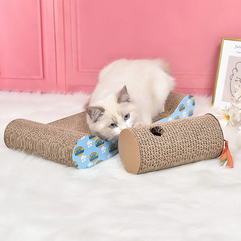 Corrugated Paper Cat Scratcher For Kitten Catnip Cat Scratching Pad Board Mat Scratcher For Cats Pet Toy Game Accessories