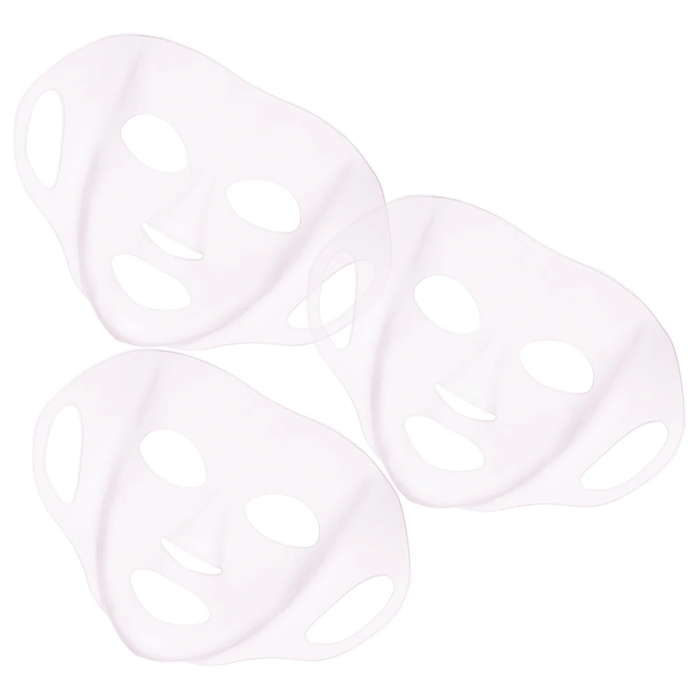 

3pcs Silicone Face Mask Cover Reusable High Elasticity Man Woman Skincare Gel Applicator Foldable Washable Treatment