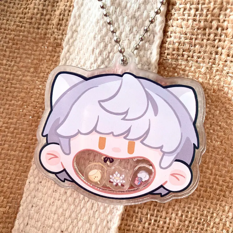 Nouvelle lumière et nuit Osborn Sariel Charlie Evan dessin animé Shaker porte-clés Kawaii fille coeur sac pendentif accessoires cadeaux de vacances