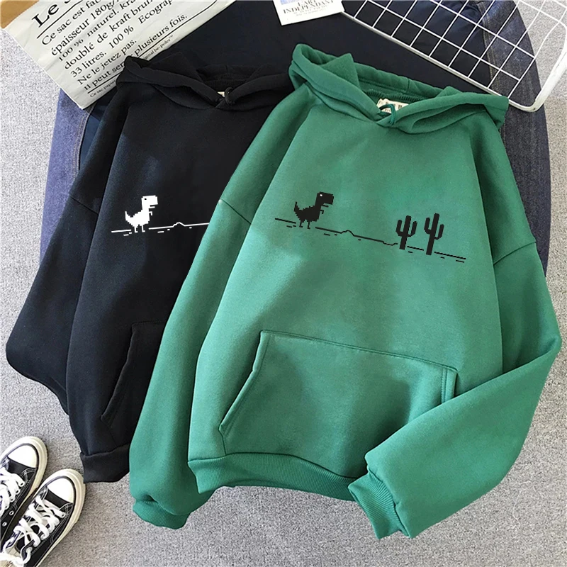 

Funny Dinosaur Cactus Women Men Hoodies Gothic Hip Hop Streetwear American Style Fashion Sweatshirt Mange Casual Pullover Female