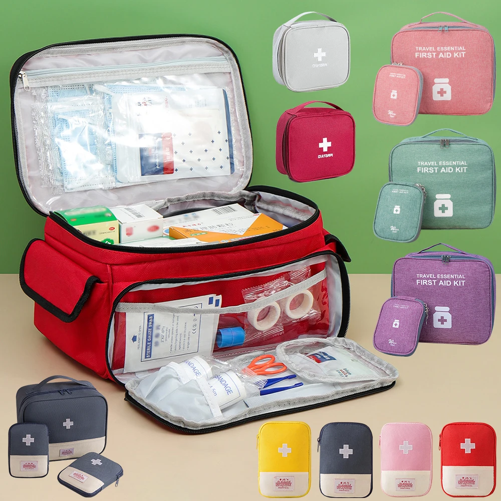 1/3PCS Oxford cloth medicine bag portable first aid kit travel large capacity medical bag drug storage bag three piece set