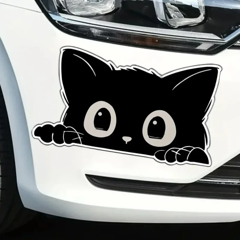Car Sticker Accessories Poor Cat Is Stealing with Big Eyes Watch Vinyl Car Styling Cover Waterproof PVC Decalswholesale