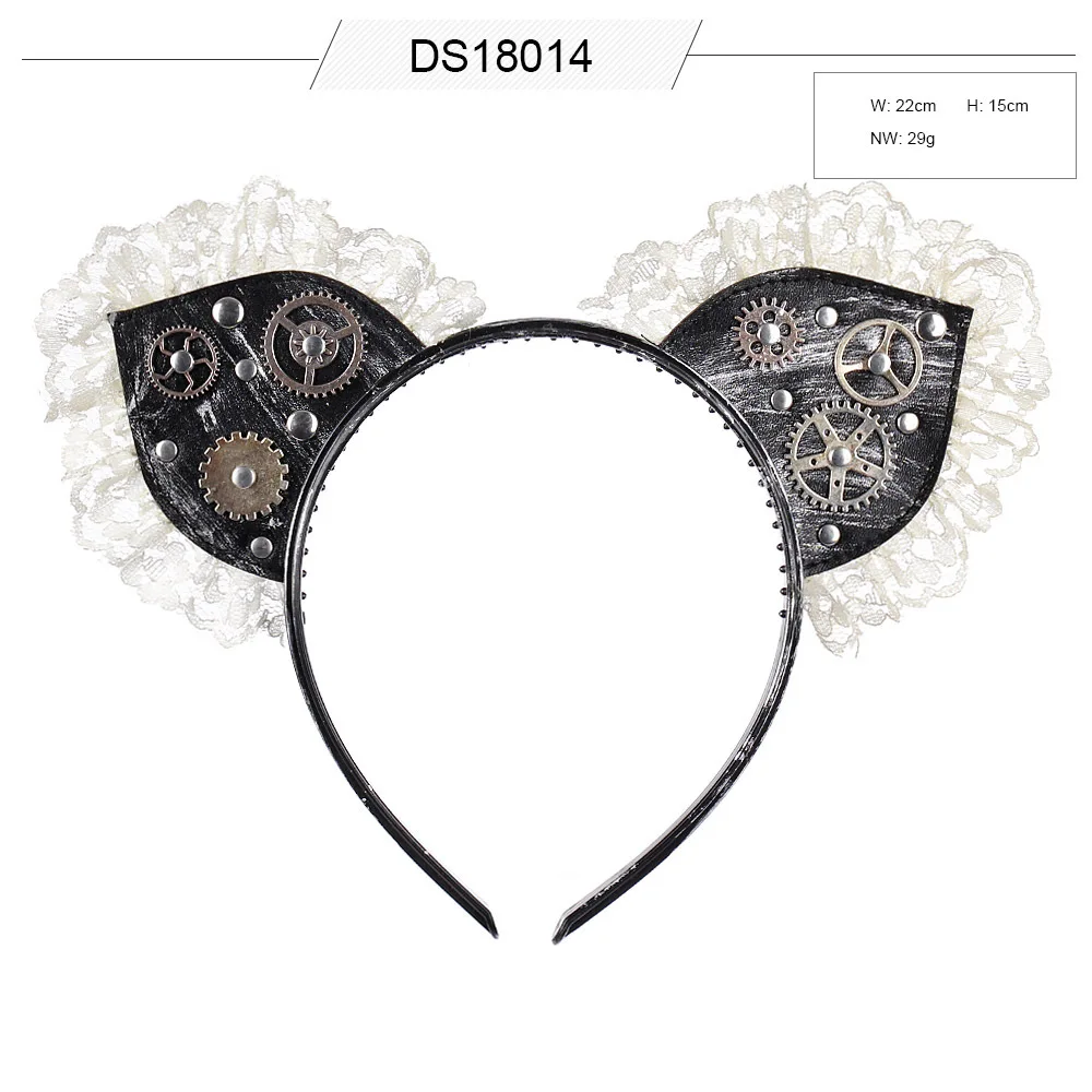 Außenhandel Halloween Karneval Party Katzenohren Retro Spitze Gothpunk Stirnband
