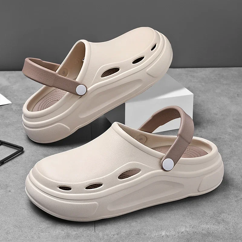 

Men and Women Couples Summer Clogs Summer Outer Wear Eva Beach Popular Non-Slip Half-Pack Sandals Women's Baotou Sandals