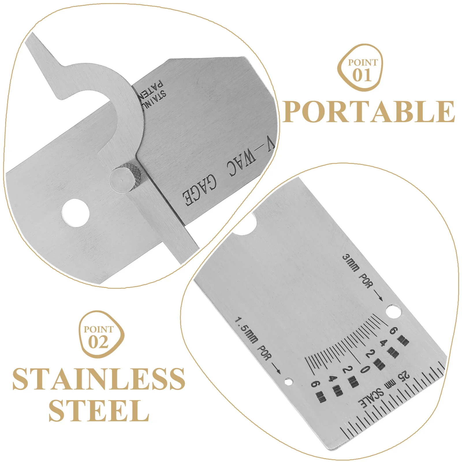 

Fillet Weld Gauge Welding Inspection Meter Accurate Depth Gauge Durable Welding Inspection Ruler for Boilers Bridges