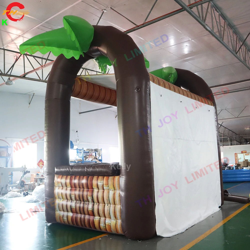 Free Door Shipping 4.5x3m Inflatable Snack Booth Inflatable Ticket Food & Drinks Selling Cabin Tent for Sale