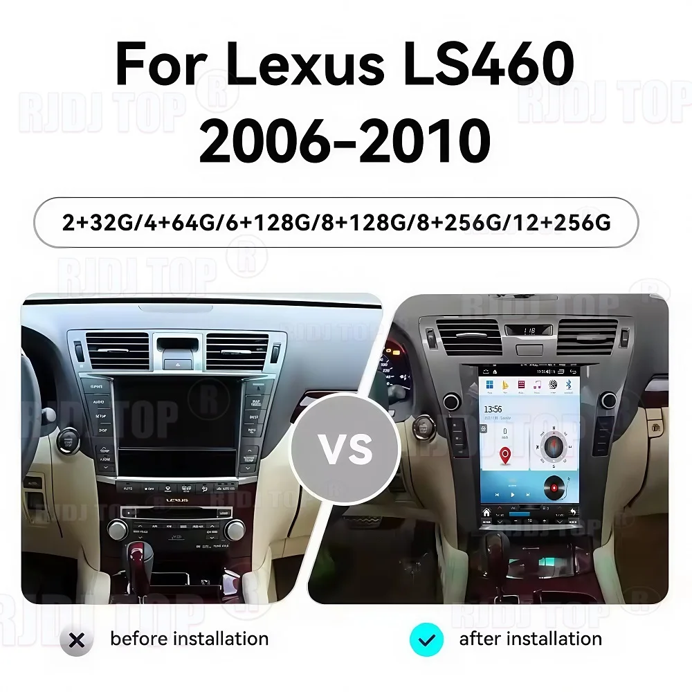 أندرويد 14 لكزس LS460 LS600h 2006 2007-2012 راديو السيارة مشغل وسائط متعددة السيارات لتحديد المواقع والملاحة رئيس وحدة ستيريو Carplay الصوت