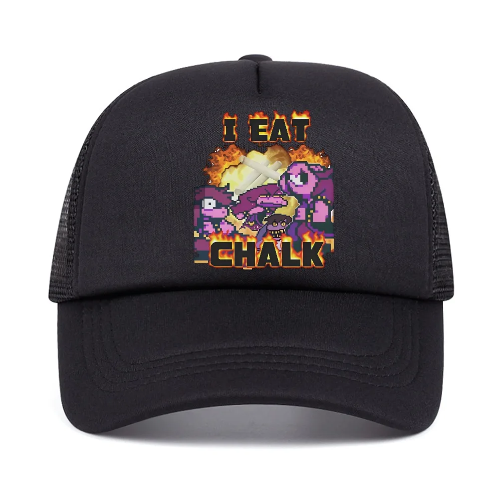 I Eat Chalk Deltarune Game hat for Men Women Causal Funny baseball cap Fashion adult Adjustable mesh breathable Trucker Hat
