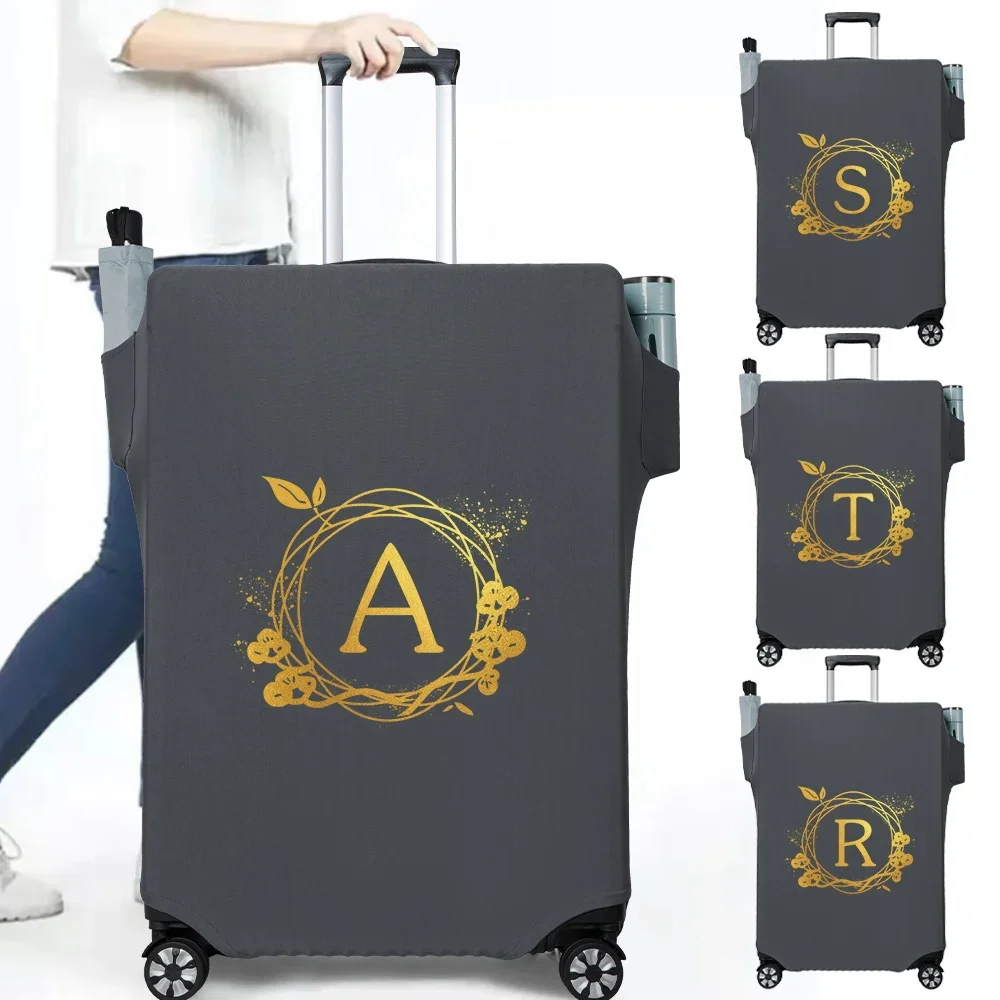 Luggage Covers Pockets Suitcase Protector Scratch-Resistant with High Elasticity Side Washable Dust Covers Letter 18-32 Inches