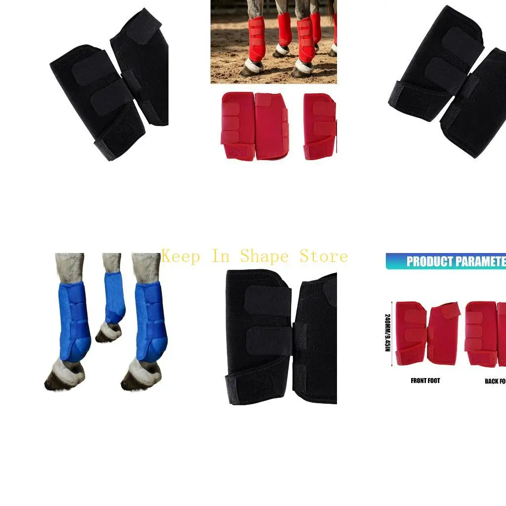 U1JC Daily Horse Leg Guards for Training Use, Shaped Lower Coverage with Padded Polyester Pair for Stable Care Work