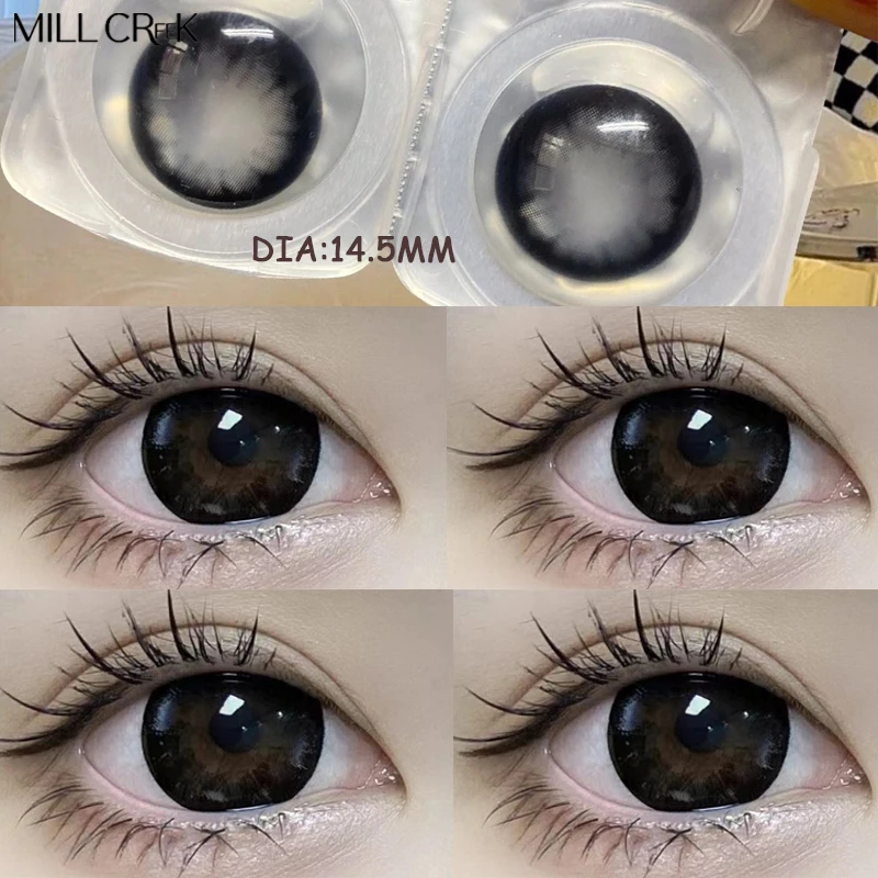 Myopia Contact Lenses Big Black Eyes Cosmetic Contacts Lenses Beautiful Yearly Colored Contact natural Lenses for eyes 2pcs/Pair