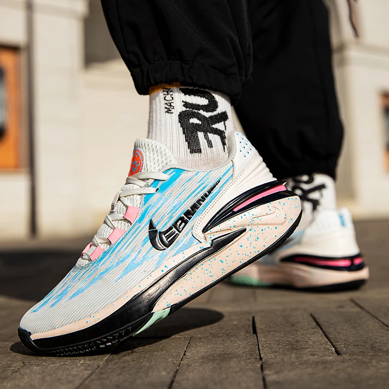 

Summer New Couple Style Basketball Shoes Comfortable Breathable New Breathable Basketball Shoes Rubber Sole Large Size