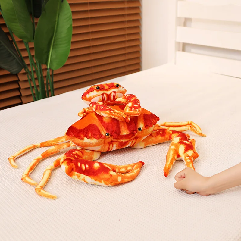 Imitação de caranguejo brinquedos de pelúcia animais dos desenhos animados recheados emulacionais caranguejo bonecas sofá carro travesseiros de pelúcia artificial engraçado bonecas
