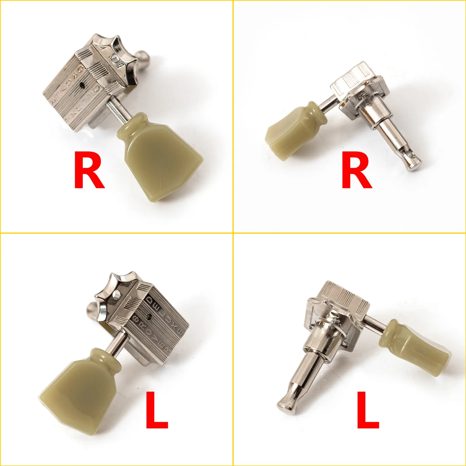 Vintage Deluxe Guitar Tuning Pegs 3L3R Chrome Machine Heads Tuners Keys Made in Taiwan view 5