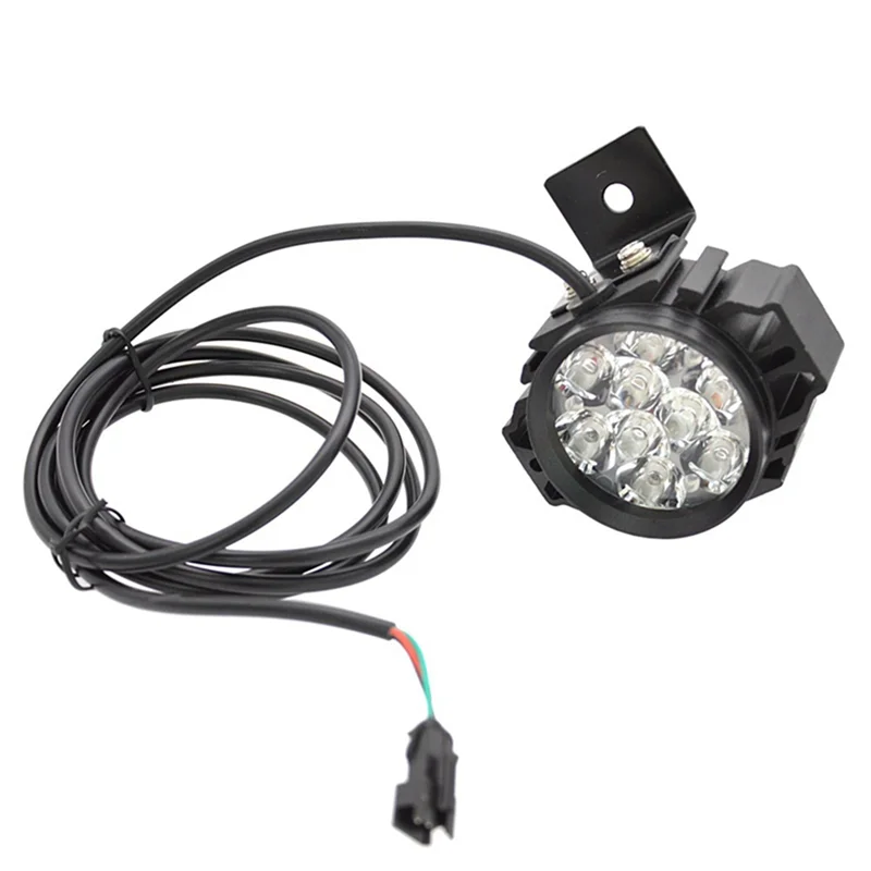 Electric Bicycle Bright Headlight LED Scooter Modified Headlight 9 Beads Spotlight Horn 2-In-1 Spotlight Car Light