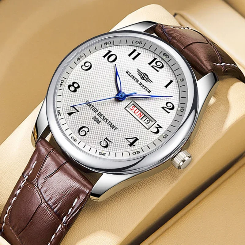 Business Man Watch Fashion Luxury Retro Quartz Watch Waterproof Wristwatches Luminous Men's Watches Gift for Husband Reloj Hombr