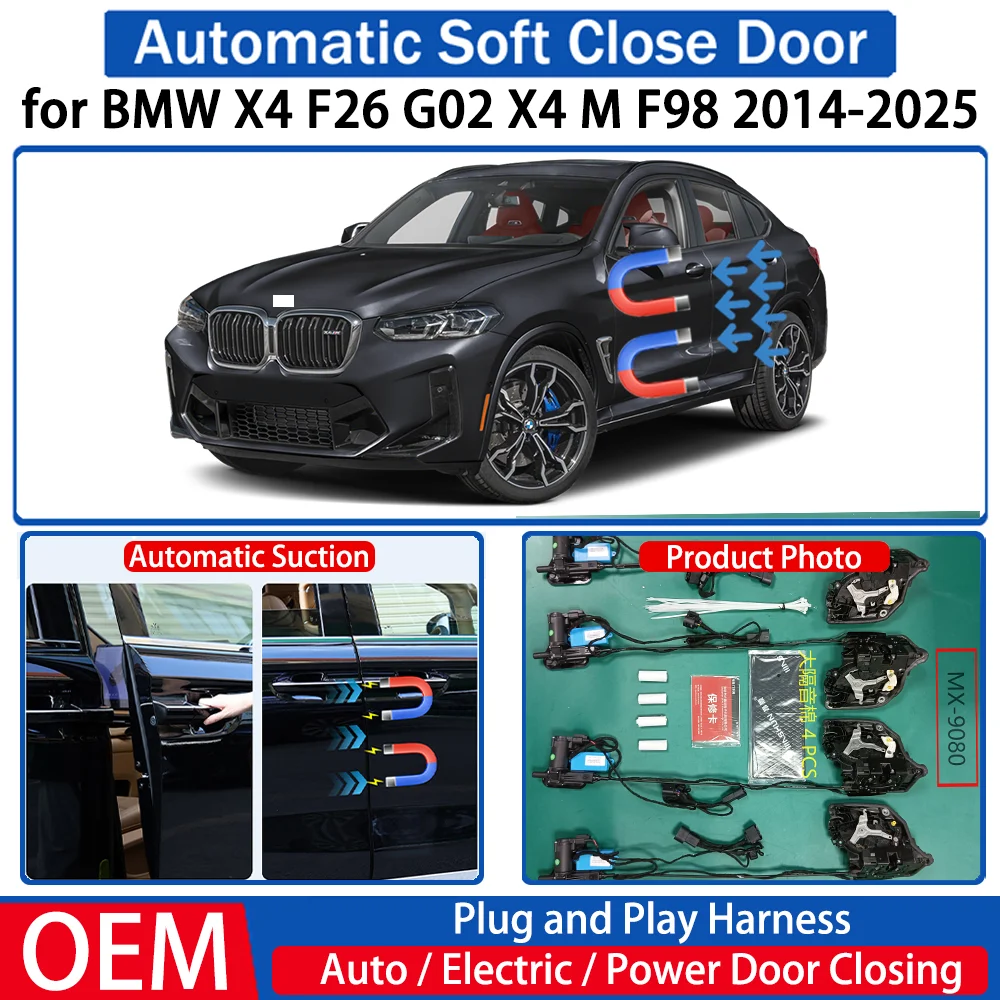 

for BMW X4 F26 G02 X4 M F98 2014-2025 Car Automatic Soft Close Door Electric Suction Kit Auto Power Closing System Plug＆play