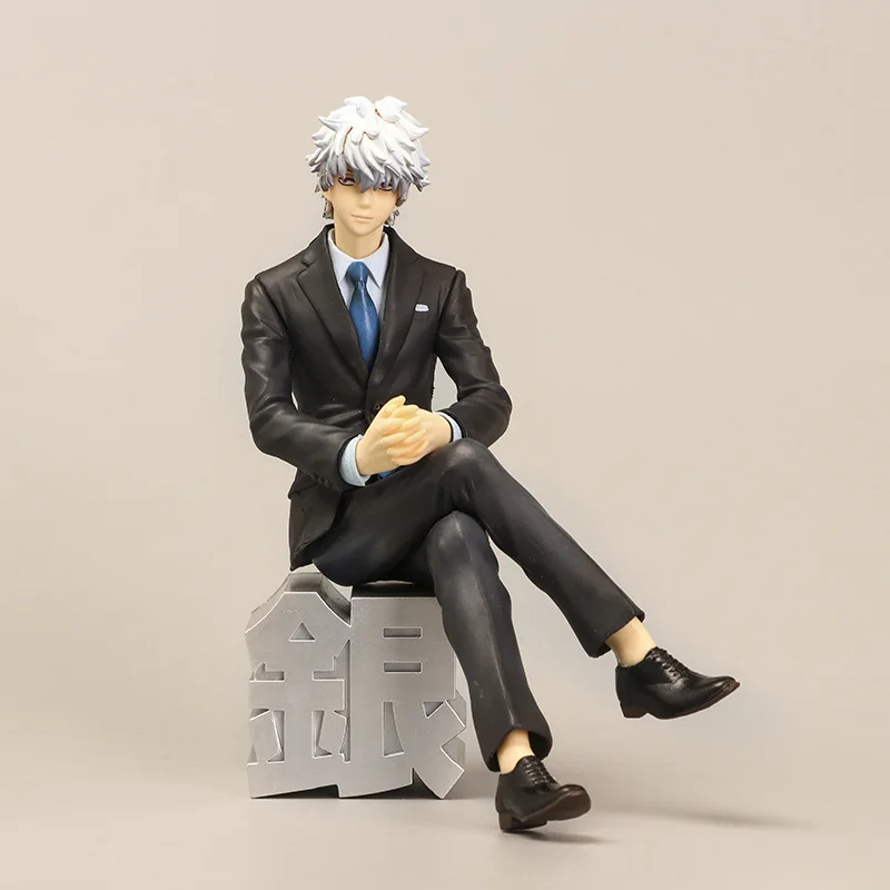 Anime Gintama Action Figure Model Toys Cosplay Business Suit Sakata Gintoki PVC Doll Toy Gif