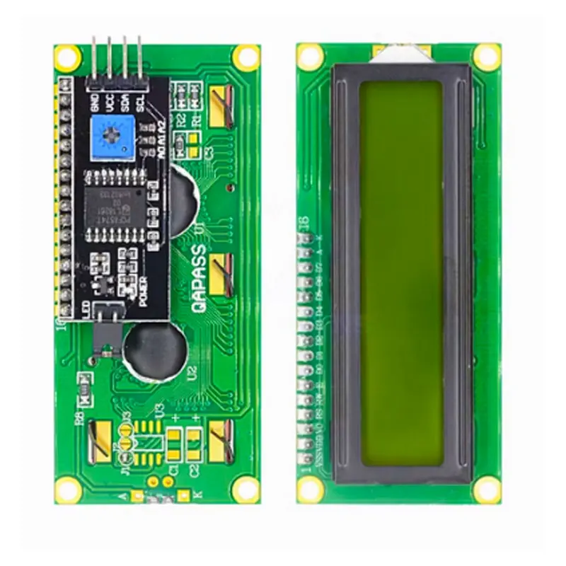 وحدة LCD1602A شاشة زرقاء/أخضر IIC/I2C 1602 متوافقة مع شاشة عرض LED r3 مع الإضاءة الخلفية