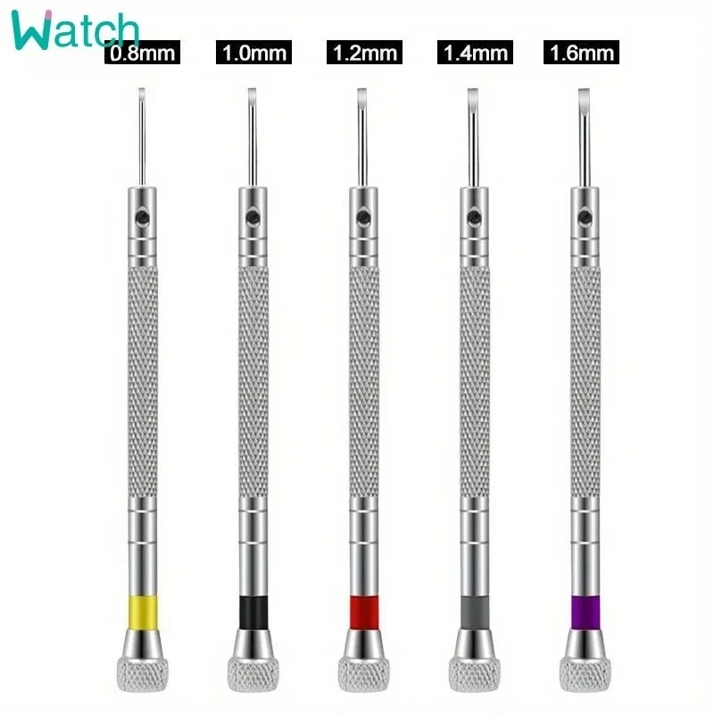 5 قطعة/المجموعة 0.8-1.6 مللي متر الصلب مفك لساعة إصلاح أدوات الساعة المحمولة الفرقة إزالة مع دبابيس ربط صغيرة أدوات الساعاتي