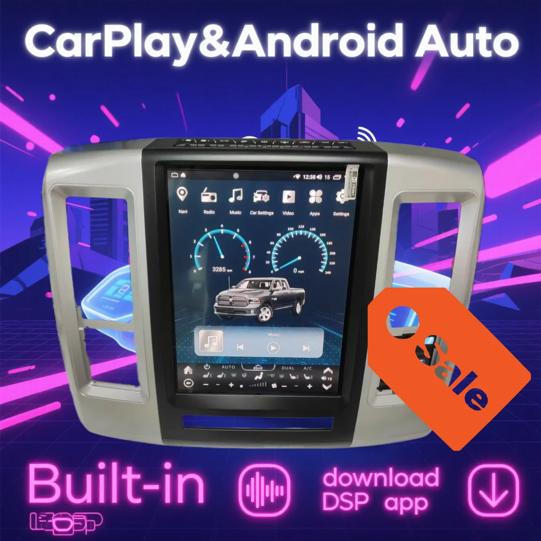شاشة LCD 12.1 بوصة 8 + 128G لسيارة دودج رام 1500 2500 2008-2018 CarPlay أندرويد 13 نظام تحديد المواقع نافي وحدة رأس ستيريو أوتوماتيكية وحدة الوسائط المتعددة #1