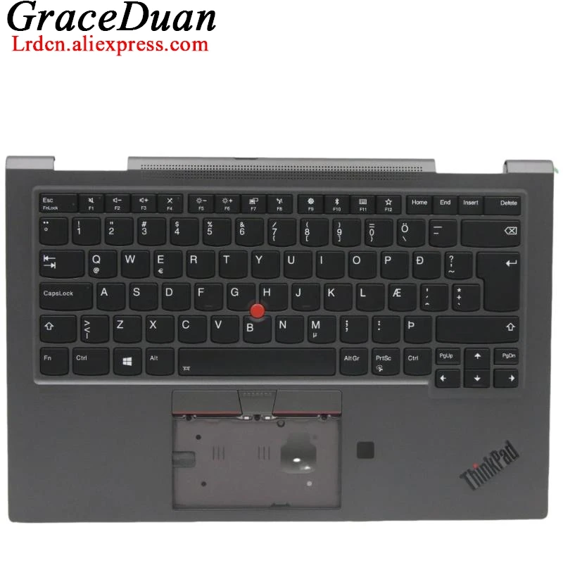 

IS Icelandic Grey Keyboard Upper Case Palmrest Shell Cover For Lenovo Thinkpad X1 Yoga 4th Gen 4 G4 5M10V24926 5M10V24962