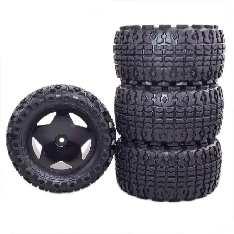 MJX 하이퍼 고 RC카 예비 부품용 4개입 102mm 대형 휠 타이어 고속 원격 제어 트럭 교체용 휠 타이어