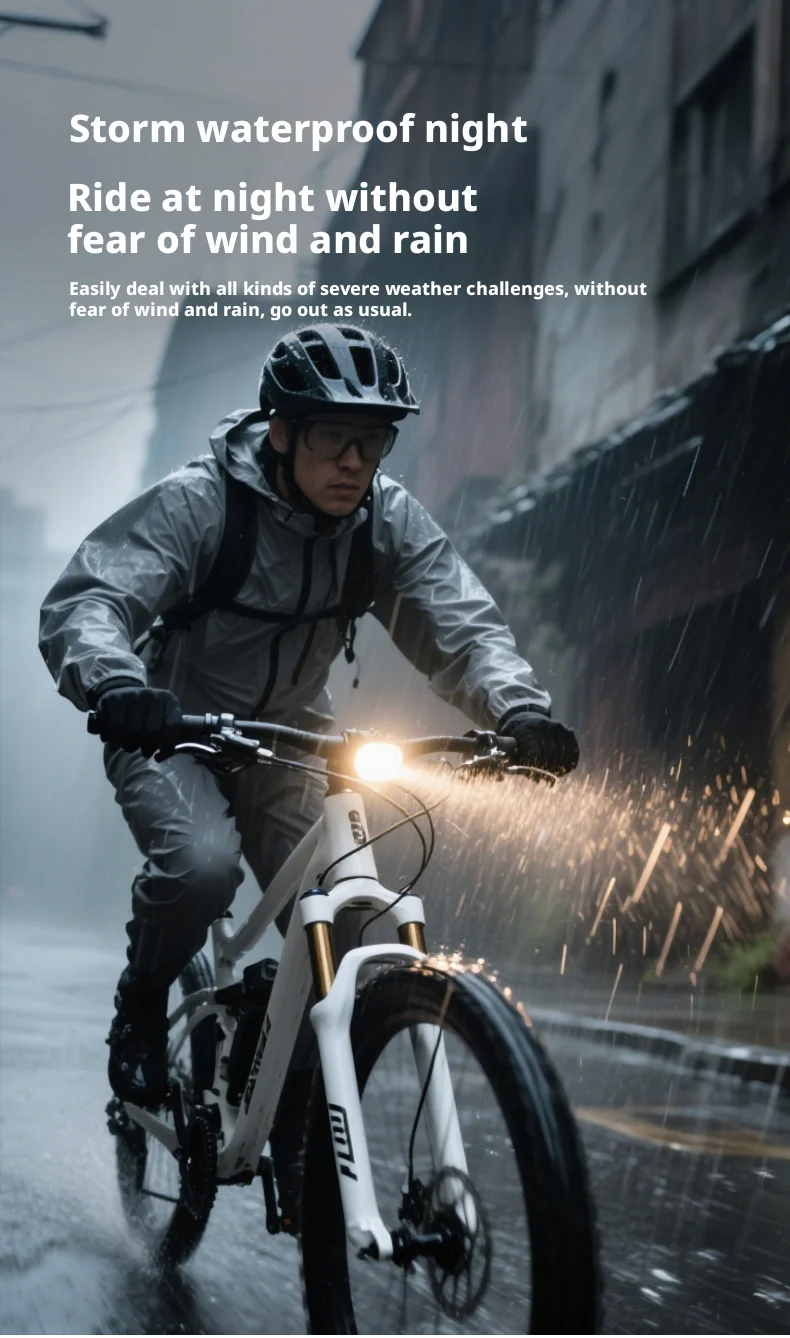 Mountain Road Bike Front Light Large Lumens Smart Remote Cycling Lamp Hanging Line Intelligent Control Bicycle Headlight