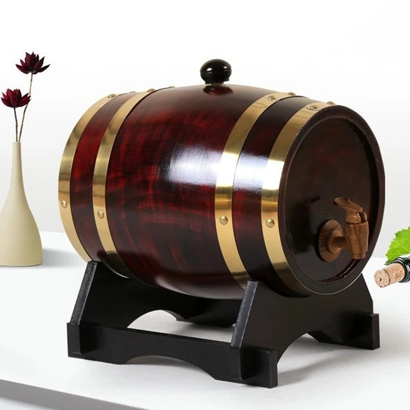 1.5L Whiskey Barrel Dispenser Aging Barrels Home Whiskey Barrel Decanter For Wine Spirits Beer And Liquor