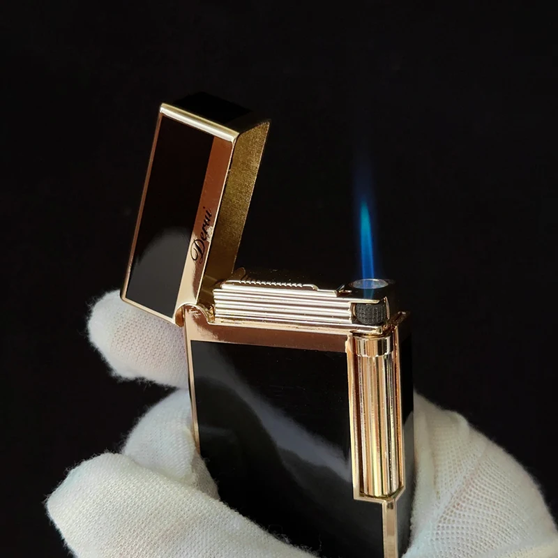 New Derui  Windproof  Gas Inflated Lighter Jet PING Bright Sound Pipe Cigar Torch Lighter Compact Butane Flint Lighter Men Gift