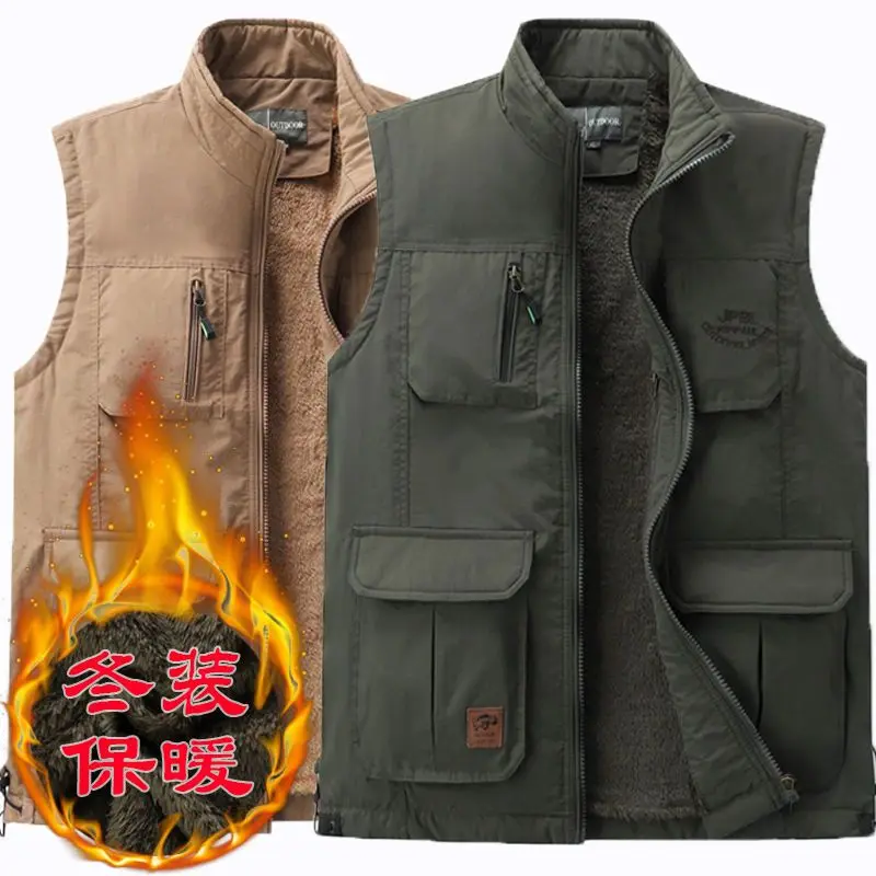 

Мужской утепленный жилет на осень-зиму, теплый, для активного отдыха, повседневный, на молнии, для фотосъемки и бизнеса
